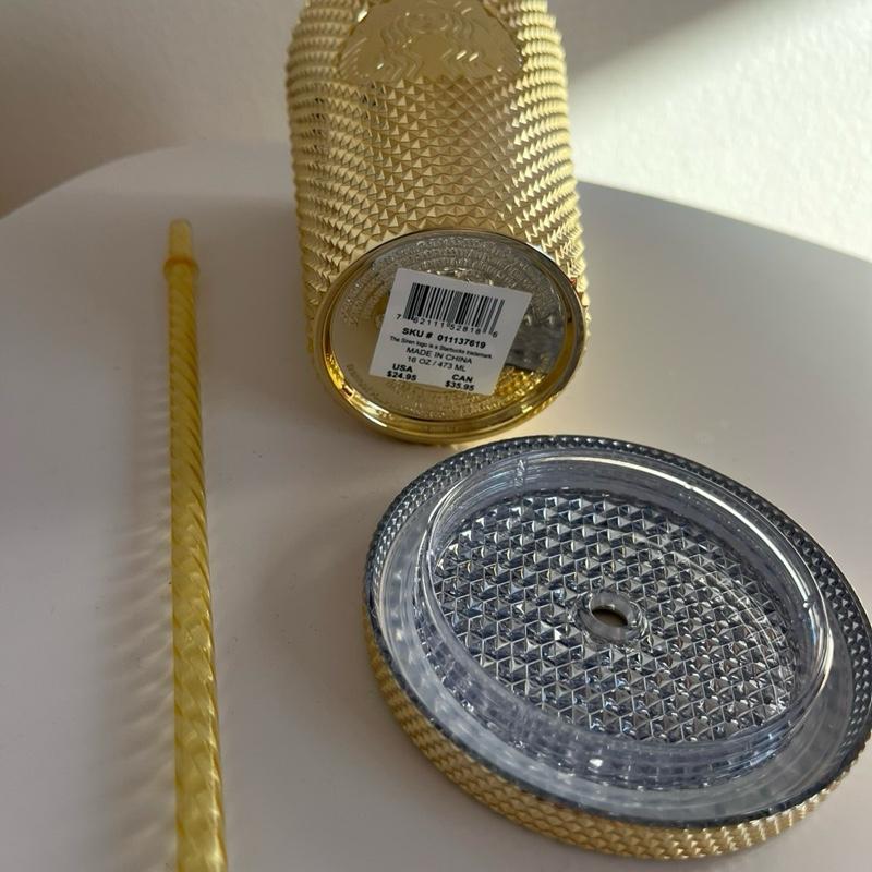 Starbucks New Gold Bling USA Studded Grande 16oz Tumbler