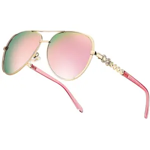 FEISEDY Retro Polarized Sunglasses for Women 70s Vintage Trendy Shades B4147