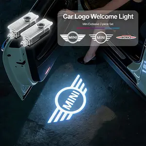 ⚡2pcs JCW Sport Exclusive LED Door Courtesy Light For Mini Cooper R50 R52 R53 R55 R56 R57 R58 R59 R60 R61 F54 F55 F56 F57 F60, bright crisp emblem projection, ideal modification accessory for JCW car styling enthusiasts