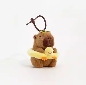 Beach Vacation Swim Ring Capybara Plushie Keychain Charm