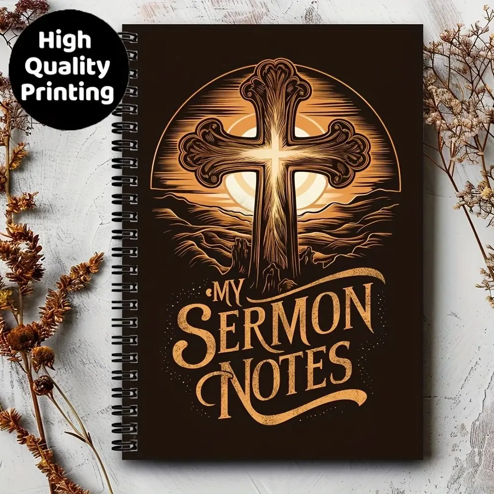 Inspiring Christian Spiral Notebook, Devotional Notebook, Spiral Binding, Base with Lines, Perfect for Women to Record Weekly Sermons and Church Notes Journal
