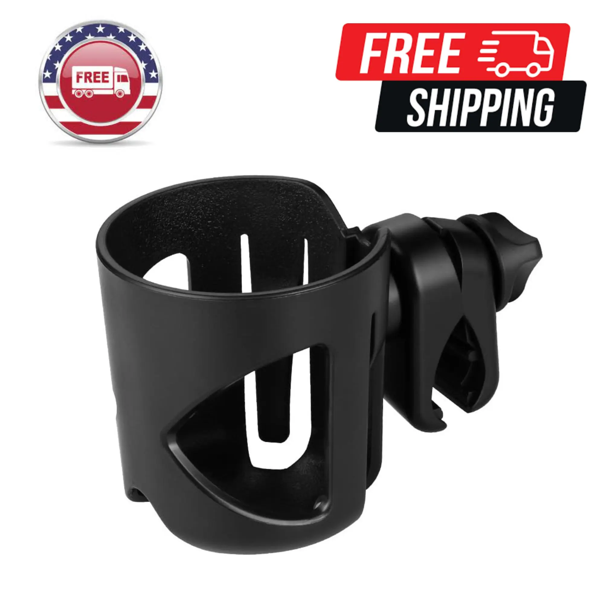 Stroller Cup Holder for Walker Wheelchair Bike, 360° Rotatable