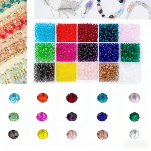 3000pcs Crystal Glass Beads for Jewelry Making, 3000pcs in per Set, bed daz ling, Bead Spacers, DIY Bracelet Necklace Earrings Craft Kit with Storage Box jewelry bead friendship gift
