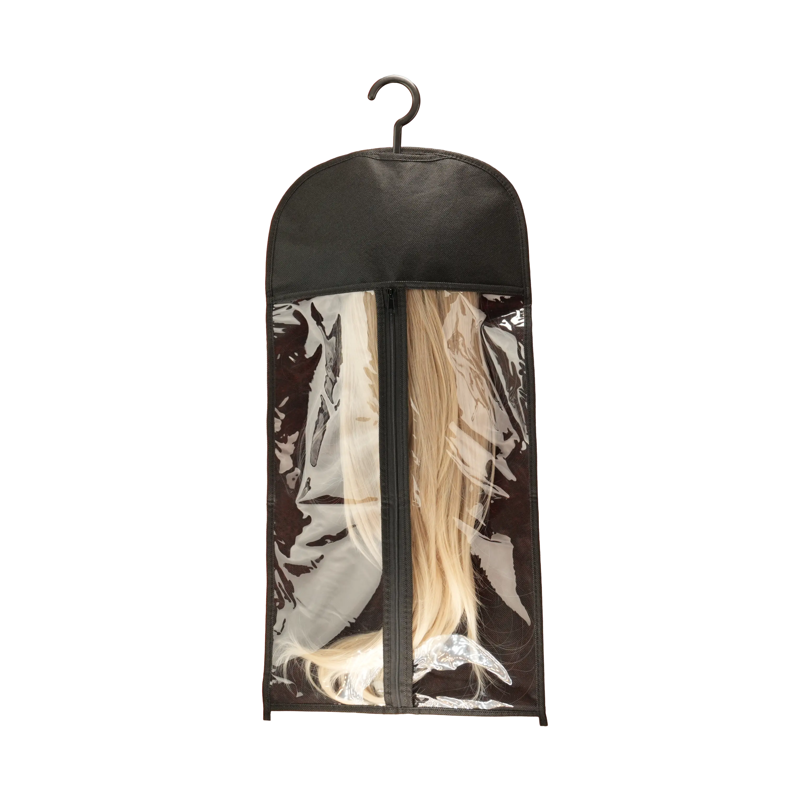 Lady Grayy Hangable Wig Storage Bag, Transparent Plastic Dust-Proof Organizer with Zipper for Hair Extensions and Accessories, Accessory, Organized Storage, Deconstructed Accessory Bag 2