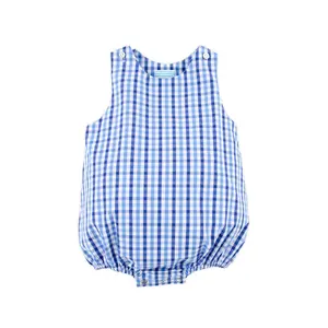 Summer Time Blue Gingham Sun Bubble - Cute Outfit for Baby & Toddler Boys