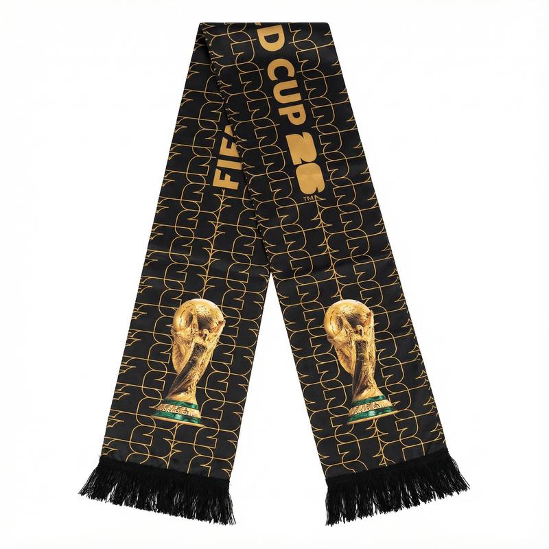 FlFA World Cup 2026 High-Definition Polyester Trophy Scarf Game Day Fan Collect Wear Nationwide Supporters Accessory