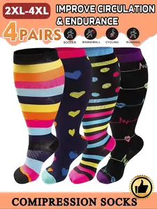 Women's Plus Size Compression Socks, Breathable Compression Socks, Compression Athletic Socks, Sports Running Socks for Circulation, Nurses, Pregnant Women, Sports Socks for Women