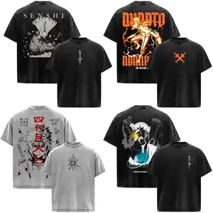Namikaze Minato on Naruto Anime Manga Acid Washed 230GSM Heavyweight Cotton T Shirt Collection - Size S to 3XL - Unisex Vintage Streetwear Oversized Crewneck Merch - Gift for Anime Fans