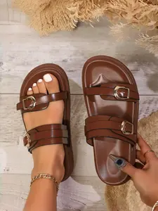 Multifunctional Beach Sandals with Buckle, Original Design, Fashionable Single Piece, Suitable for All Seasons, Casual Wear & Travel