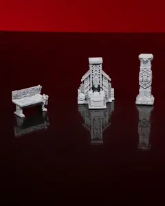 10-Piece Dwarven Terrain Prop Pack + Bonus Miniature: “Dwarven Blacksmith" Dwarven Forge Prop Set (32mm Scale) | DnD | Tabletop | Wargaming