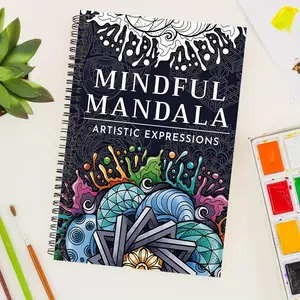 Mandala Themed Adult Coloring Book, 30 Unique Designs, Watercolor Paint Book, Premium Spiral Bound Art Book for Mindfulness and Relaxation, Creative Stress Relief