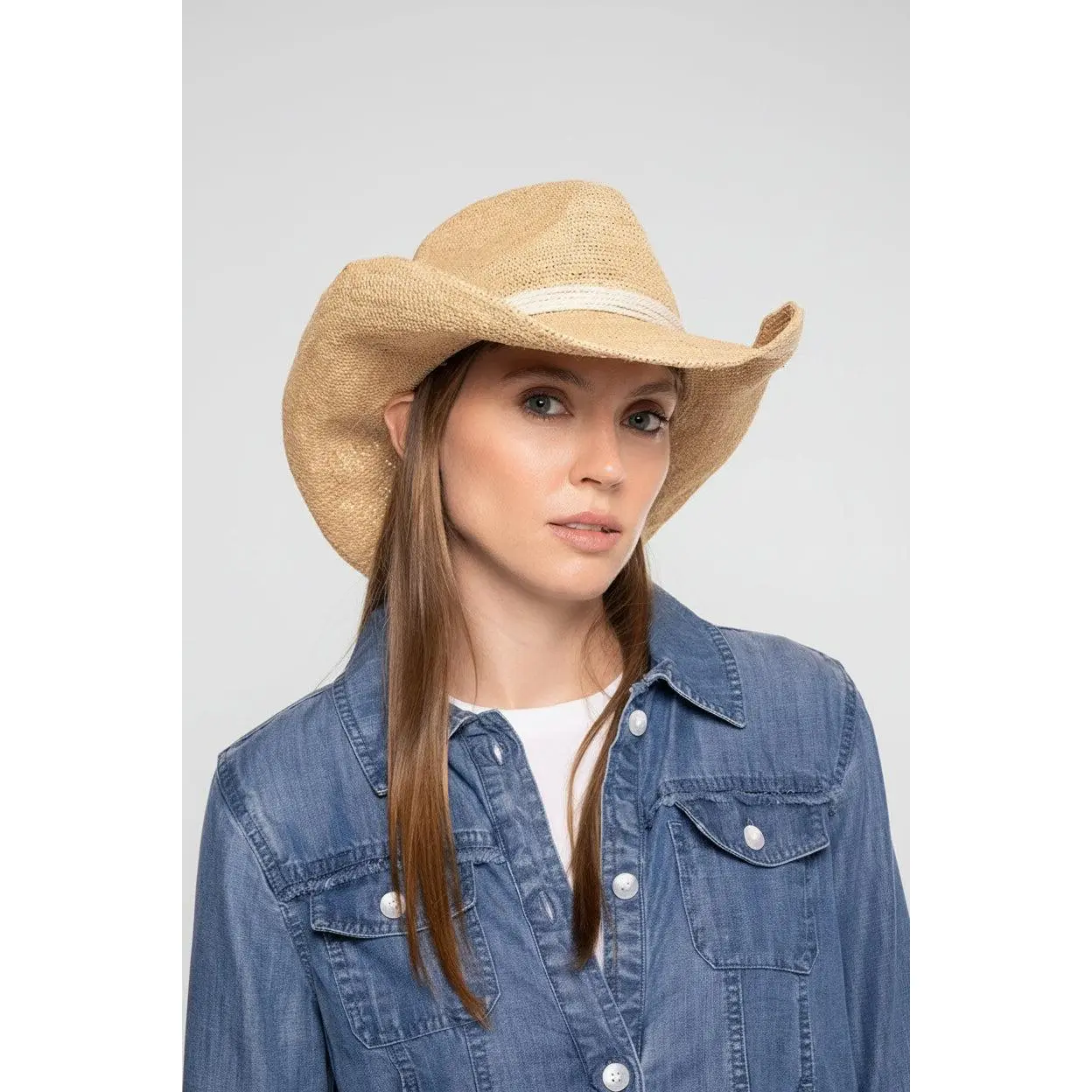 Raffia | Wide Brim Western Hat | Natural