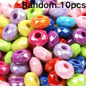 10pcs 15mm Round Large Hole Beads, Ideal for Handmade Jewelry, Necklaces, Earrings, DIY Crafts, Bracelets, Phone Lanyards, Pen Charms, DIY Beading Accessories