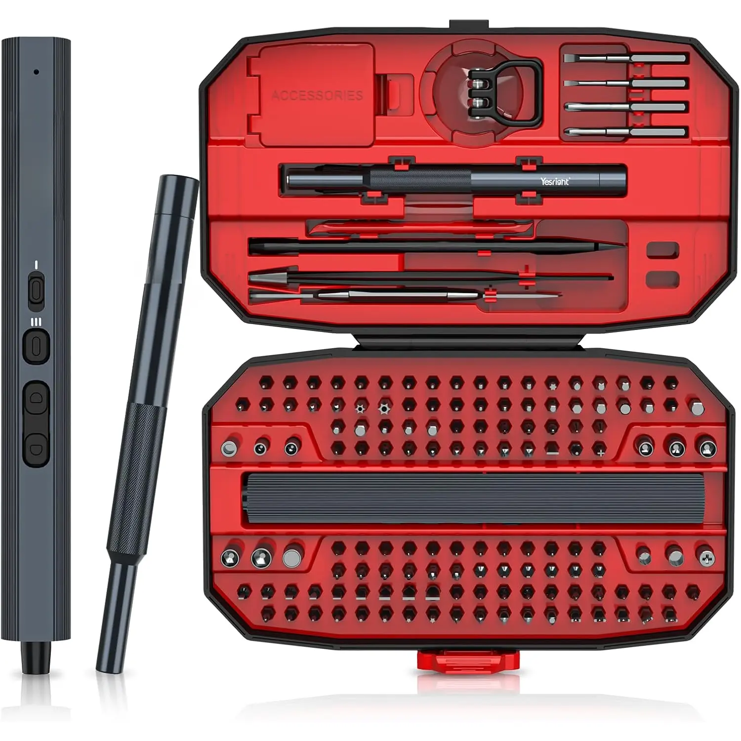 Mini Electric  155 in 1 Small Precision  Set Max 5 N.m Cordless Screwdrivers with 3 Torque Settings 140 S2 Magnetic Bits, Repair Tool Set for Phone Computer Watch Drones