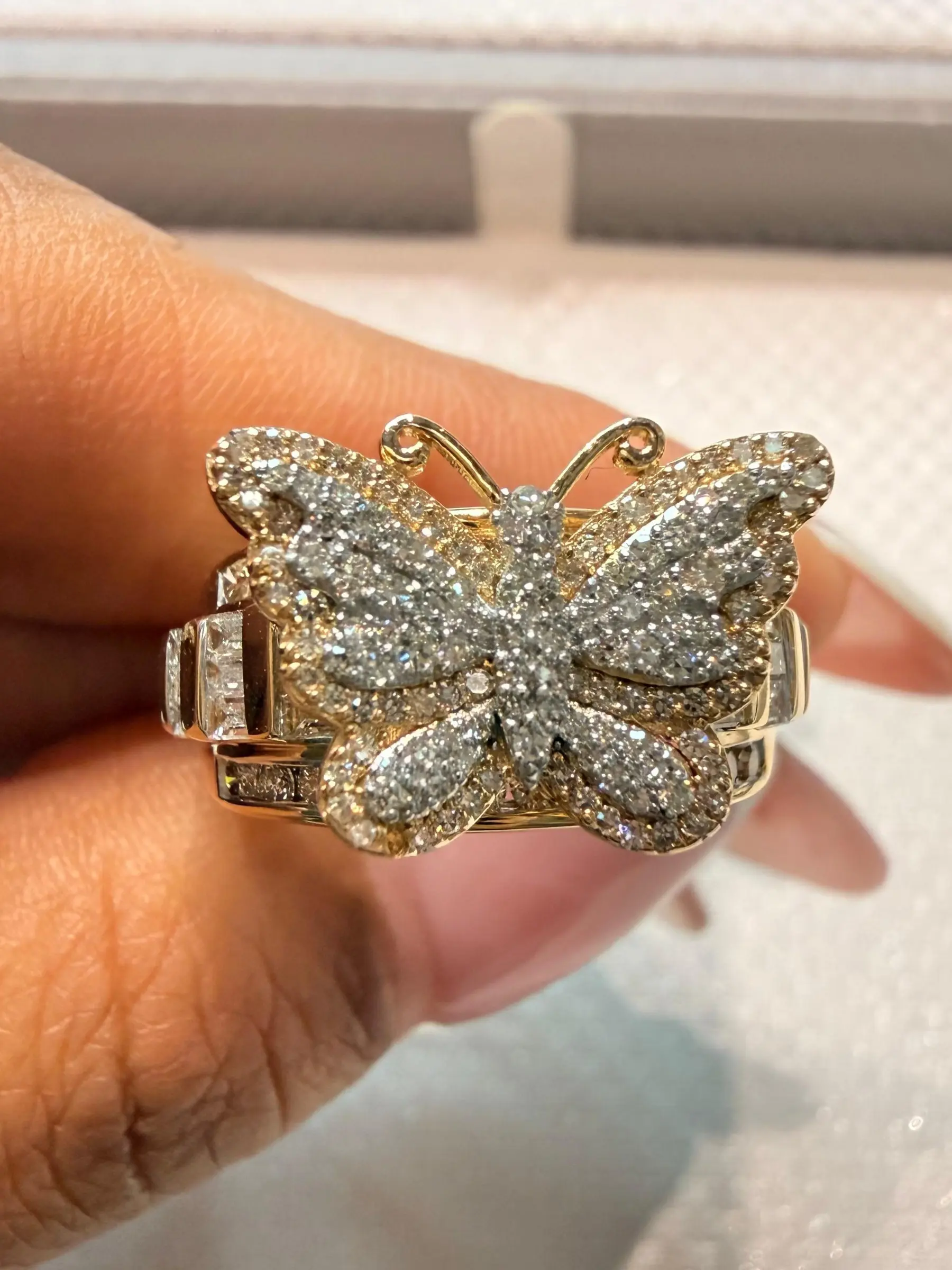 14K Gold | Enchanted Diamond Butterfly Statement Ring