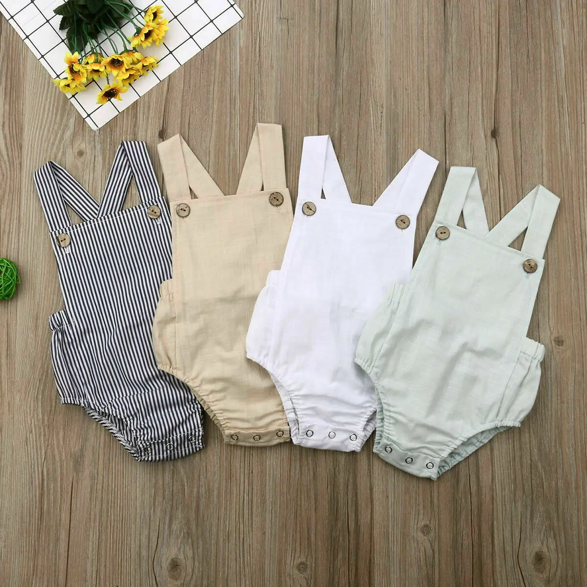 aby Romper Newborn Baby Girl Boy Summer Clothes Casual Baby Sleeveless Jumpsuits Toddler Playsuit