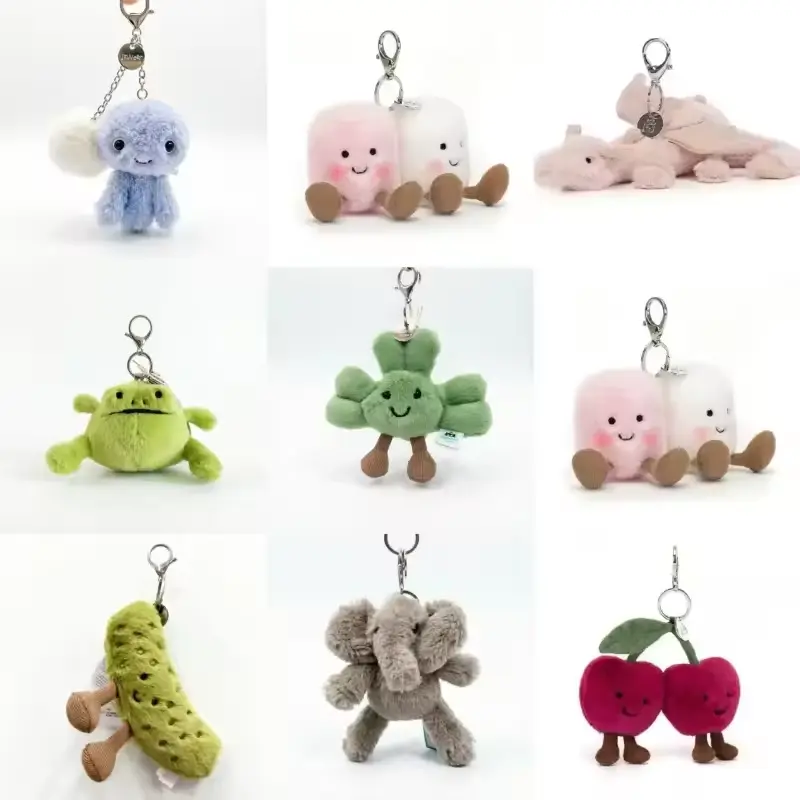 Jellycat Plush Bag Charm Collection, Jelly Cats Adorable Plush Keychain, Cute Soft Coffee Cloud Bag Accessory, Gift for Her