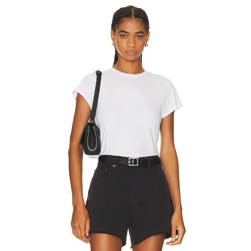 AGOLDE Adine Shrunken Tee in White