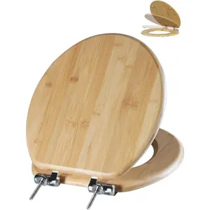 ROUND   Toilet Seat Soft Close Zinc Alloy  Hinges, Light, Easy to Install & Clean, Up to 400 lbs (Round 16.5",  )