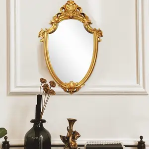 Vintage Style Hanging Decorative Mirror, European Style Wall Mount, Home Living Room Bedroom Decoration, 1 Piece Set