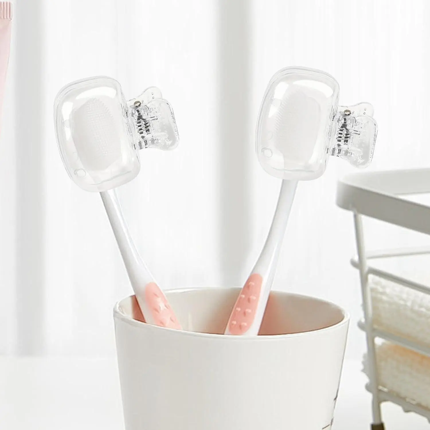 Travel Toothbrush Head Cover, 4 Counts/set Portable Toothbrush Protector Caps, Protective Brush Pod Case for Home, Travel, School & Business, Dustproof Toothbrush Holders