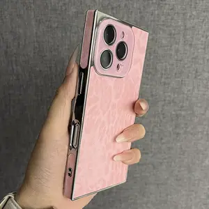 Luxury Cool Leopard Pattern Matte Armor Phone Case For iPhone 16 15 14 13 Pro Max Plating HD Crystal Lens Glass Shockproof Cover