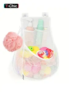 Baby Bath Toy Organizer, quick drying， and mould proof, Multiple-Suspension Bath Toy Holder, Large Capacity Multi Use Bathtub Toy Storage Bag, Bathtub Toy Holder for Easy Access and Sorting of Toys, Bathroom Storage, High Capacity Organizer