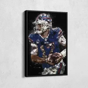 Josh Allen Poster Capturing Strength and Leadership, Buffalo Football Wall Art for Home and Man Cave [UNFRAMED - PRINT ONLY]