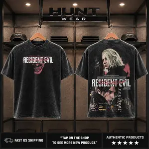 Resident Evil Requiem v9 horror Game Tshirt 2 Sided Cotton unisex graphic tees game anime manga movie Menswear Casual gamer merch t-shirt Clothes Top