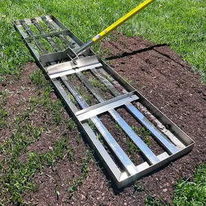 (TM) Lawn Leveling Rake |Stainless Steel Surface Leveling Tool | Level Soil or Dirt Ground Surfaces Easily | 48" x 10" Ground Plate | 78" Extra Long Handle