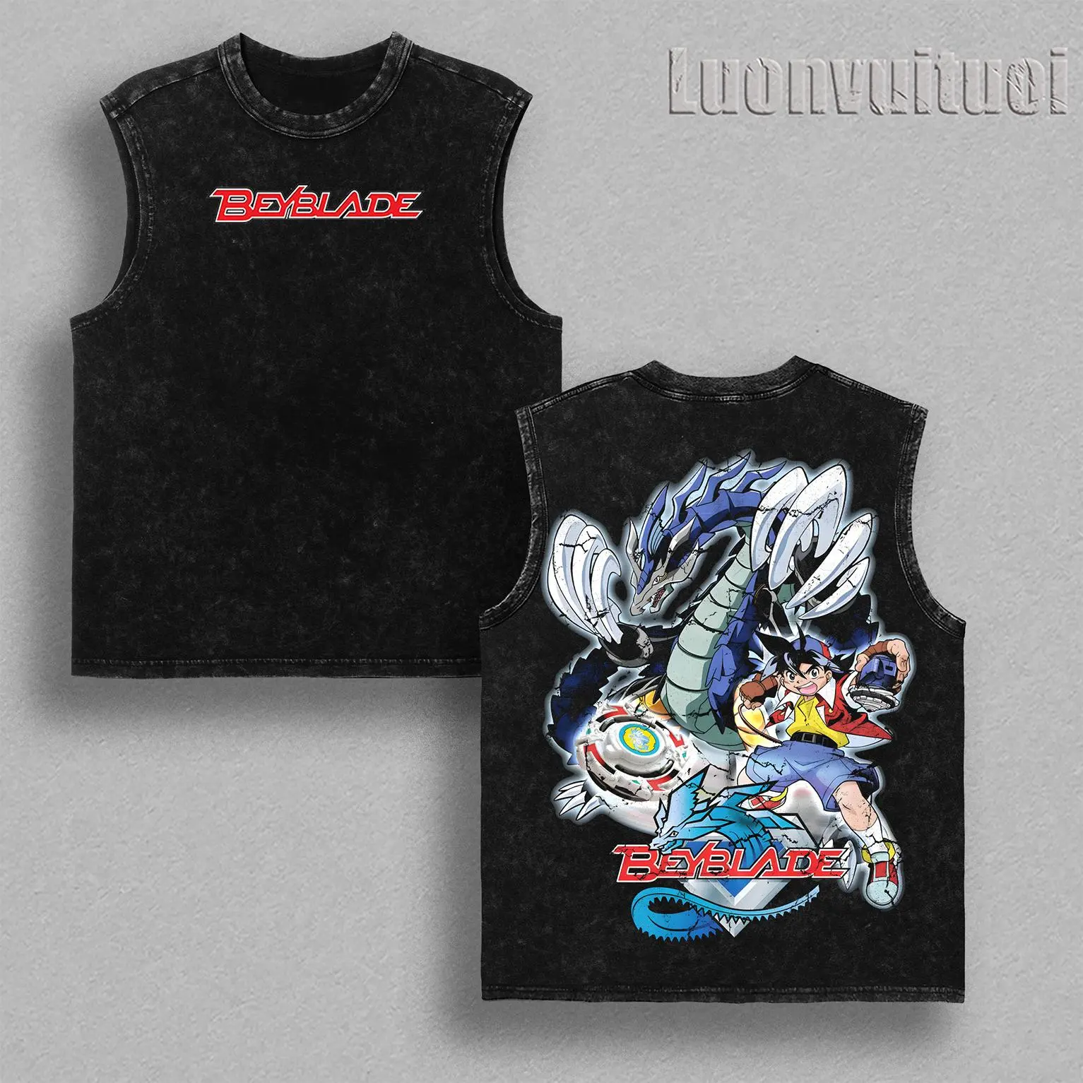 Beyblade: Tyson T-Shirt & Tank Top 100% Premium Cotton Oversized Fit Pre-Washed Unisex Classic Top American Made Menswear Apparel 230gsm Heavyweight,Double-Printed Oversize Soft Lightweight Acid-Washed Cotton Streetwear Graphic Top