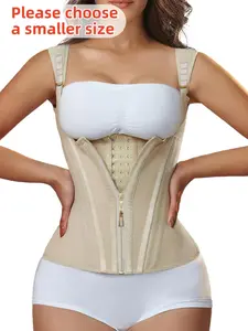 1 Count Waist Cincher Shapewear for Women,Fajas,Tummy Control Girdle Workout Shapewear Belts with Adjustable Shoulder Strap and Hook,Ladies Zipper Front Waist Trainer,Comfortable and Cute Corset, Underwear,Training Or Sports,Corset Waist Shaping