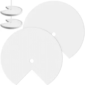 2 count Lazy Susan Shelf Liner 31 Inch EVA Lazy Susan Shelf Liner Non-Adhesive Protection Mats for Cabinet Fridge Refrigerator Pantry Sink Cupboard Storage ( ,White)