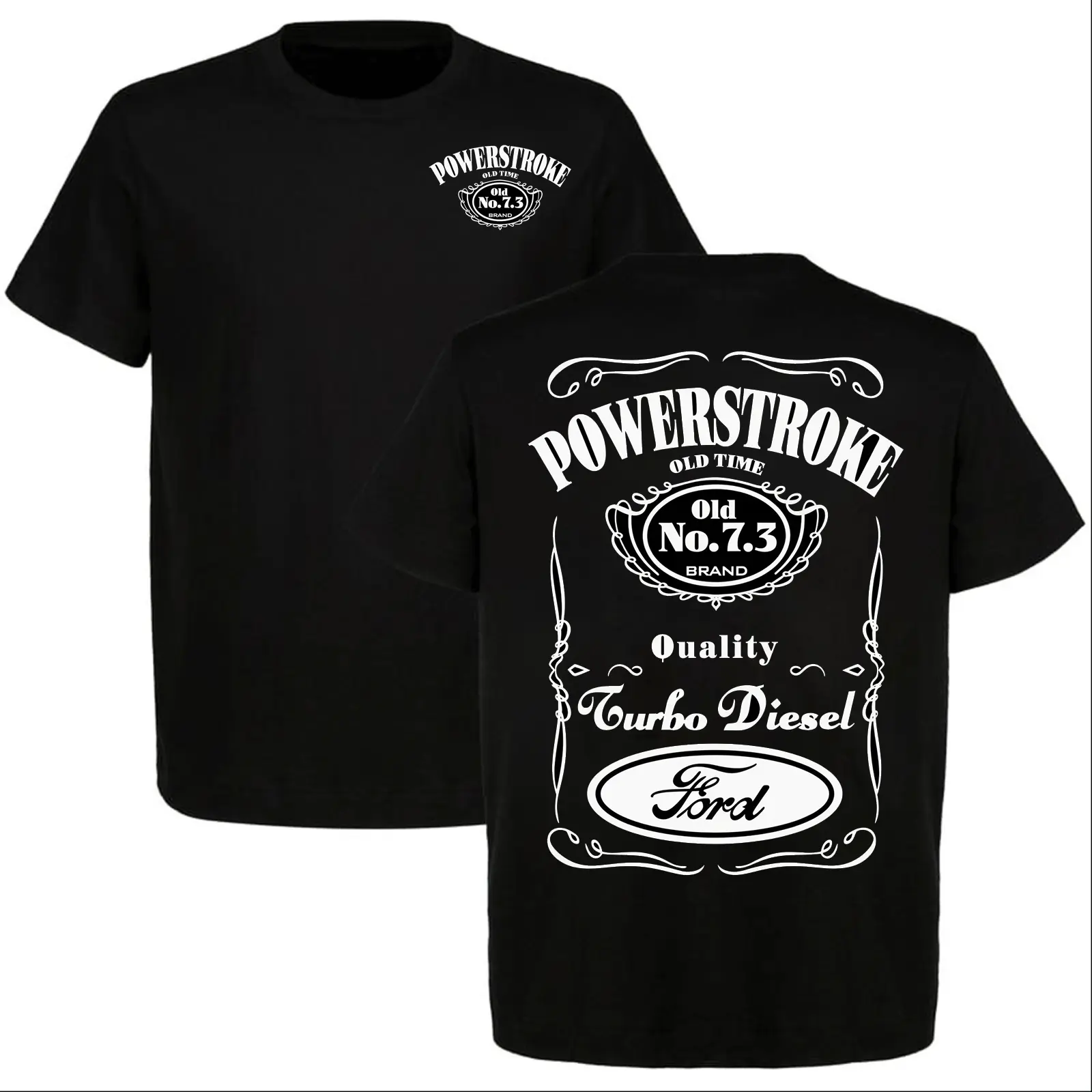 Powerstroke 7.3 Turbo Diesel Vintage Graphic Tee – OBS Super Duty Trucker 100% Cotton T-Shirt, Classic Diesel Pickup Summer Graphic Tees, Humorous Tshirt Men Truck Lover, Fathers Day Gift for Him, men clothing sale tiktok shop deals Graphic Te fit t-shirt