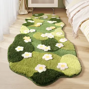 LUMI Green Leaf Canopy Bath Mat, Non-Slip Microfiber Rug, Soft & Water Absorbent, Tropical Palm & Hawaiian Plant Floral Design, Fluffy Tufted Decor, Machine Washable Home Bathroom Essentials