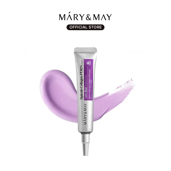 [Mary&May Official] Mary&May Spicule Collagen PDRN Cream - Korean Face Moisturizer with Marine Spicules & French Collagen - Plumping Barrier Elasticity Treatment, Ceramide Panthenol for Sensitive Skin, 15g / 0.5 oz