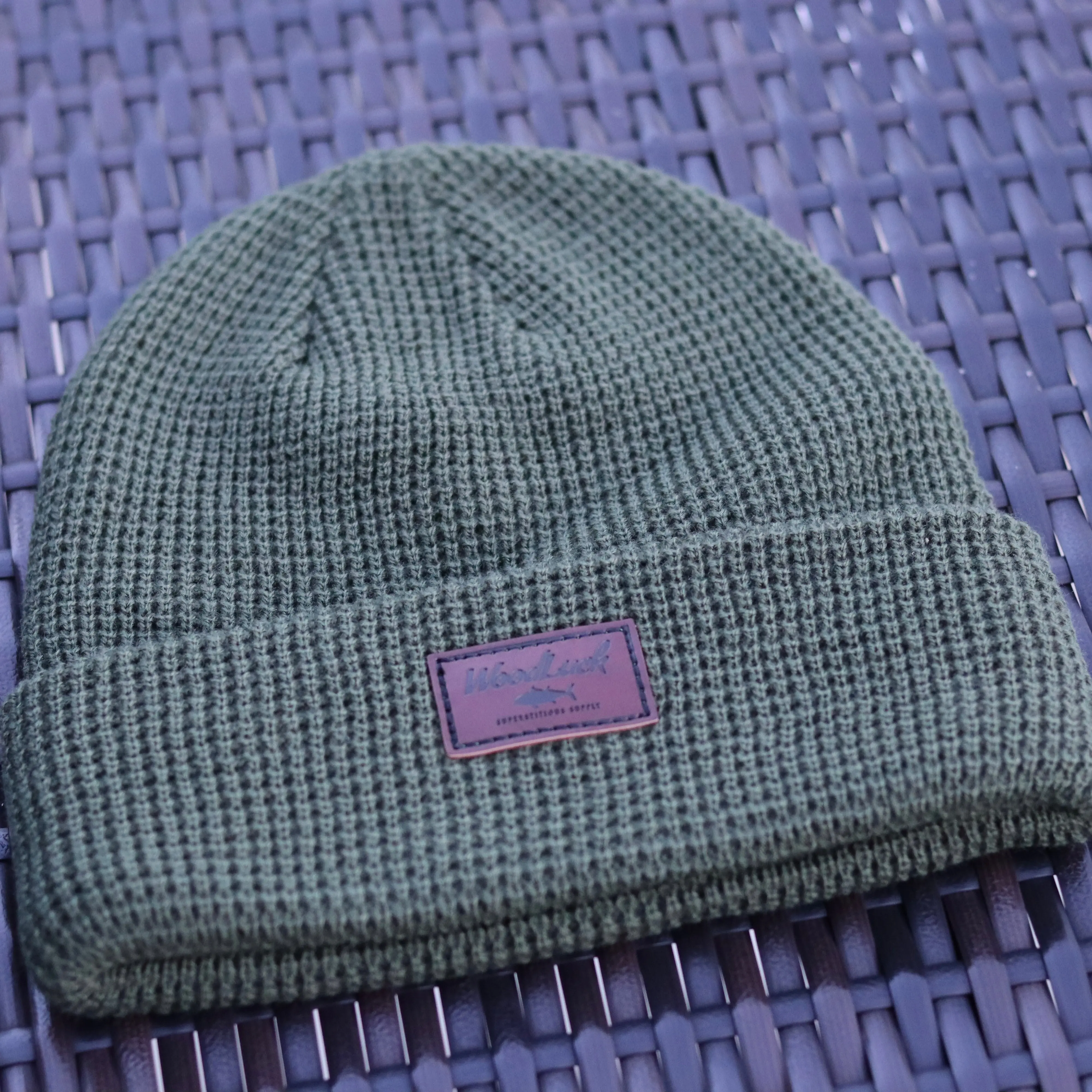 Waffle Knit Beanie - Army