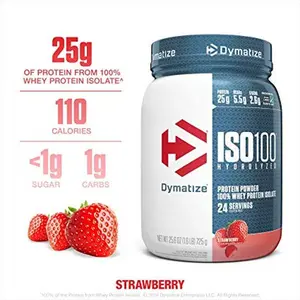 Dymatize ISO100 Hydrolyzed 100% Whey Protein Isolate | Fast Digesting & Absorbing | Gluten Free | Low Carb, Low Fat, Low Lactose | Premium Protein Powder