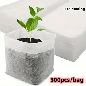 100/200/300 biodegradable seedling bags, non-woven planting bags, horticultural fabric seedling pots, soil transplanting supplies, 3.15 x 3.94 inch agricultural production accessories