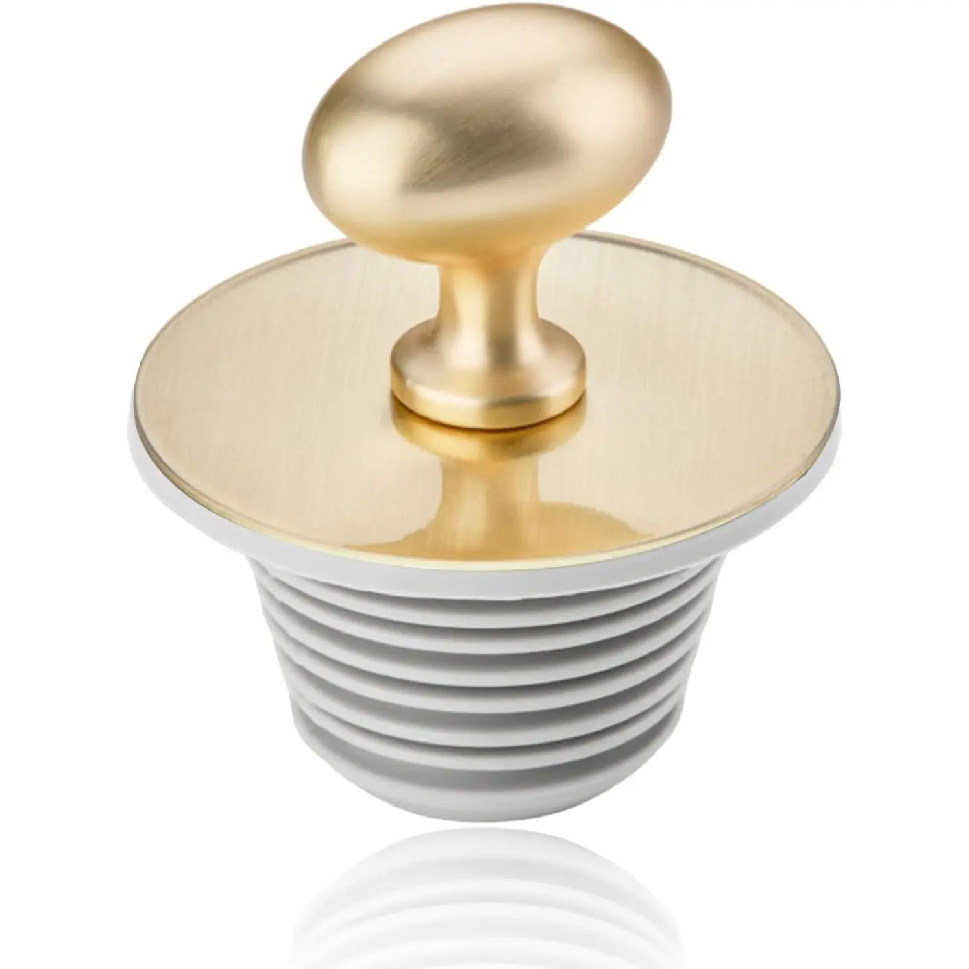 Rubber Bathtub Drain Stopper, Bathroom Bathtub Plug, Easy to Use, Suitable for Bathtub Drain Plug Replacement (Gold)
