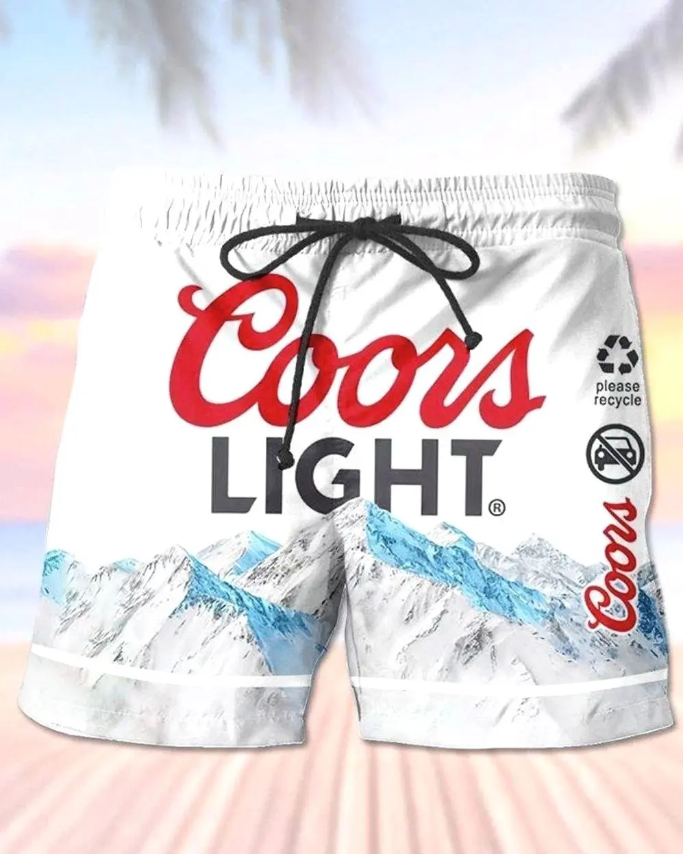Coors Light Men's Casual Drinking Print Vacation Beach Shorts 1YR 6Y7