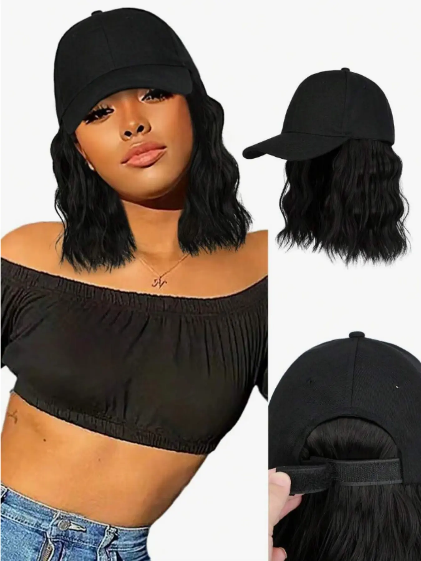 8 Inch Synthetic Machine Made Wig, Curly Short Hair, Heat Resistant Cap, Adjustable Size, Comfortable Breathable, Daily Wear, Synthetic Machine Wigs