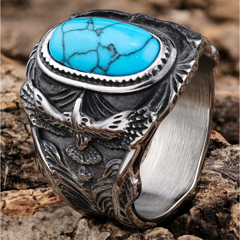 Eagle turquoise ring