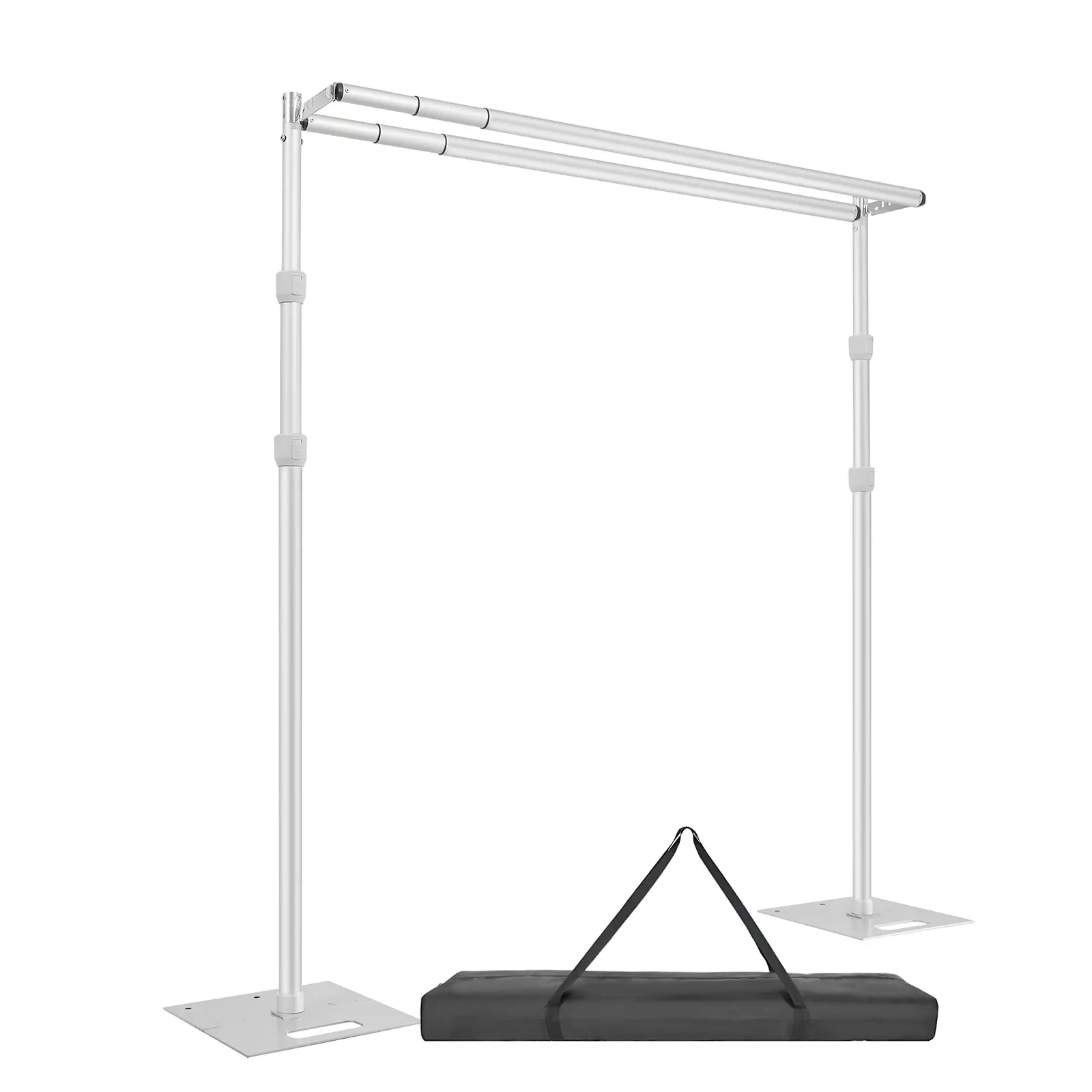 Hecis 10x10ft Heavy Duty Pipe and Drape Stand，Aluminum Backdrop Stand Kit with Adjustable Height，Portable Photography Studio Frame for Events, Wedding, Party Decorations