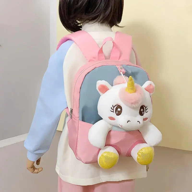 Kids Toddler Cute Backpack Stuffed Unicorn Toys Girls Schoolbag Backpacks Kindergarten Preschool Plush animal Baby Bag