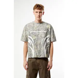 Pacsun Men's Premiere Camo Cropped Boxy T-Shirt