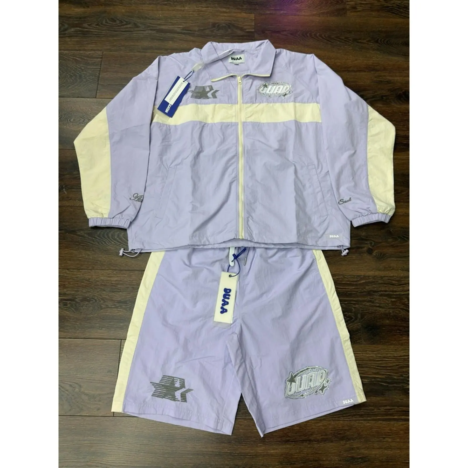 Duaa Tracksuit Set Size M L XL XXL XXL Latest Duaa Drop - Purple & Yellow Colorway