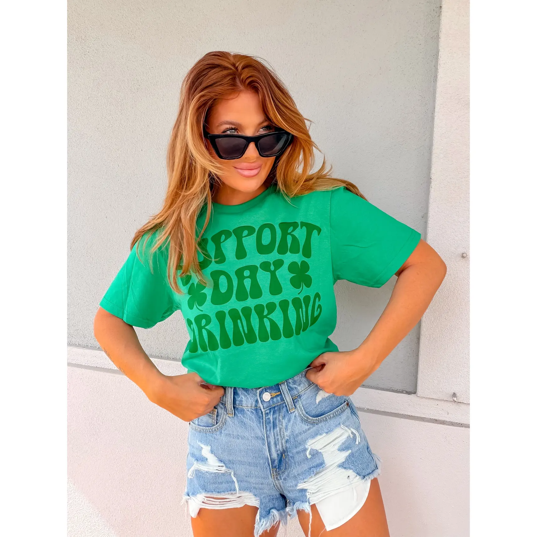 Green Support Day Drinking Graphic Tee