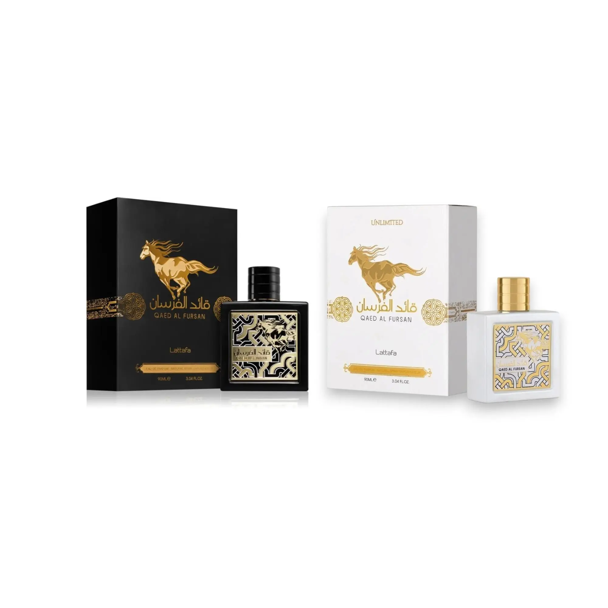 Oudlash Bundle | Lattafa | Qaed Al Fursan + Qaed Al Fursan Unlimited | Unisex Fragrance | 100 ML 3.4 OZ | Eau De Parfum | Wood - Fruit & Vanilla