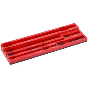 9 count  Extension Bar Holder, Red, 1/4", 3/8" and 1/2" Drive,  Ext. bars Organizer